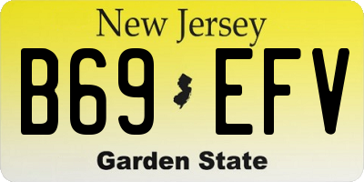 NJ license plate B69EFV