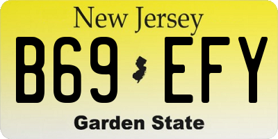 NJ license plate B69EFY