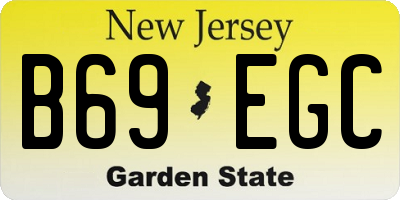 NJ license plate B69EGC