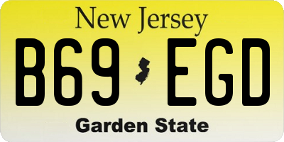 NJ license plate B69EGD