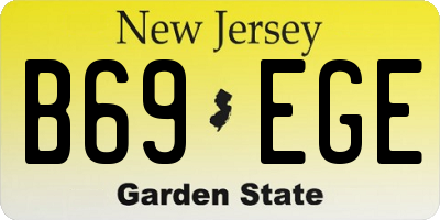 NJ license plate B69EGE