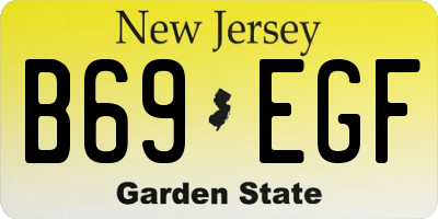 NJ license plate B69EGF