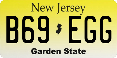 NJ license plate B69EGG