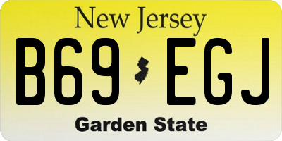 NJ license plate B69EGJ