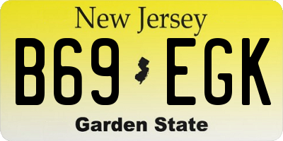 NJ license plate B69EGK
