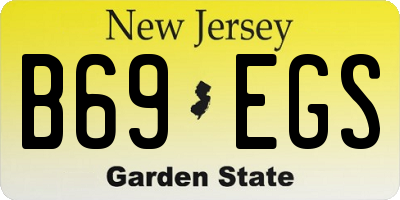 NJ license plate B69EGS