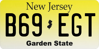 NJ license plate B69EGT