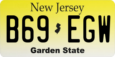 NJ license plate B69EGW