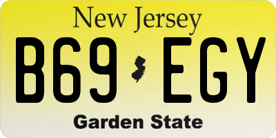 NJ license plate B69EGY
