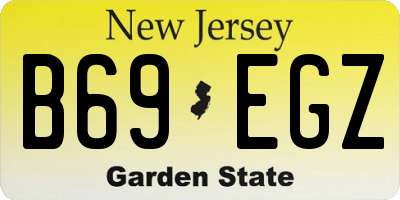 NJ license plate B69EGZ
