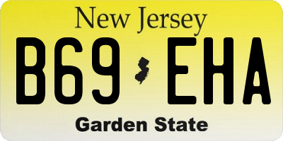 NJ license plate B69EHA