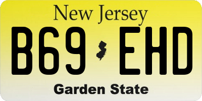 NJ license plate B69EHD