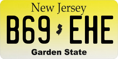 NJ license plate B69EHE