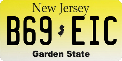 NJ license plate B69EIC