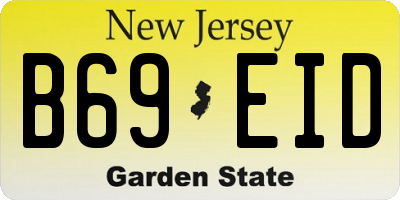 NJ license plate B69EID