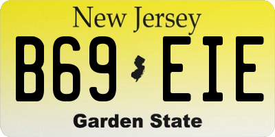 NJ license plate B69EIE