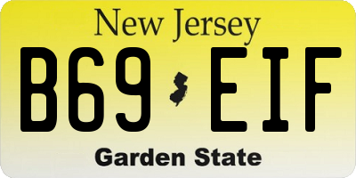 NJ license plate B69EIF
