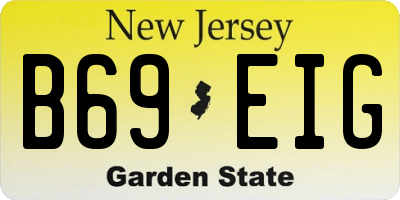 NJ license plate B69EIG