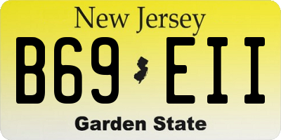 NJ license plate B69EII