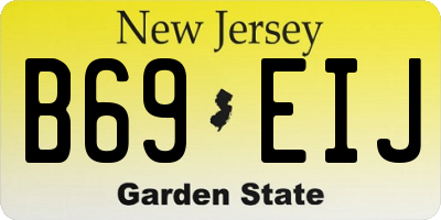 NJ license plate B69EIJ