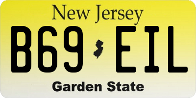 NJ license plate B69EIL