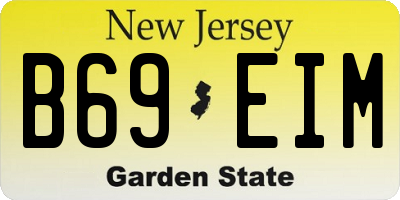 NJ license plate B69EIM