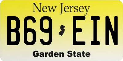 NJ license plate B69EIN