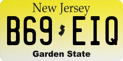 NJ license plate B69EIQ