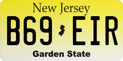 NJ license plate B69EIR