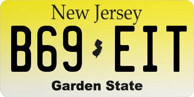 NJ license plate B69EIT