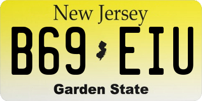 NJ license plate B69EIU