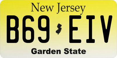 NJ license plate B69EIV