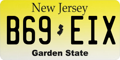 NJ license plate B69EIX