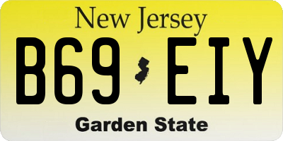 NJ license plate B69EIY