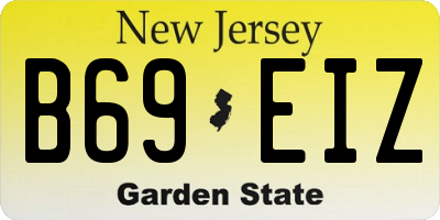 NJ license plate B69EIZ