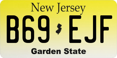 NJ license plate B69EJF