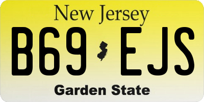 NJ license plate B69EJS