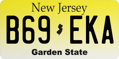 NJ license plate B69EKA