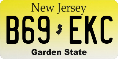 NJ license plate B69EKC