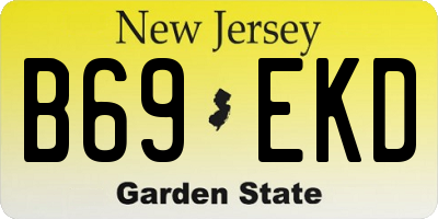 NJ license plate B69EKD