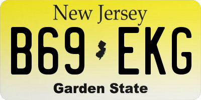 NJ license plate B69EKG
