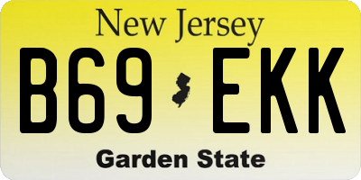 NJ license plate B69EKK