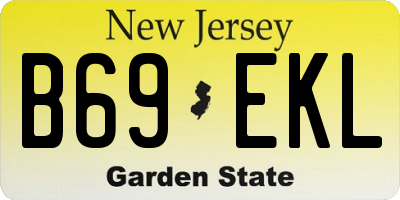 NJ license plate B69EKL