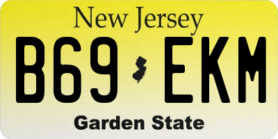 NJ license plate B69EKM