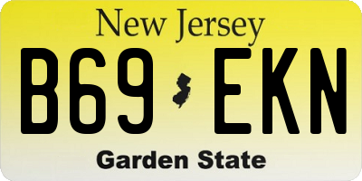 NJ license plate B69EKN