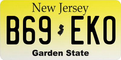 NJ license plate B69EKO