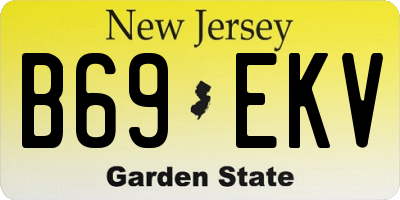 NJ license plate B69EKV