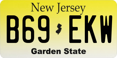 NJ license plate B69EKW