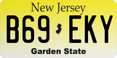 NJ license plate B69EKY