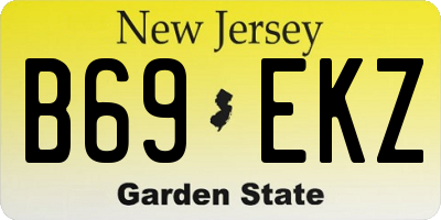 NJ license plate B69EKZ